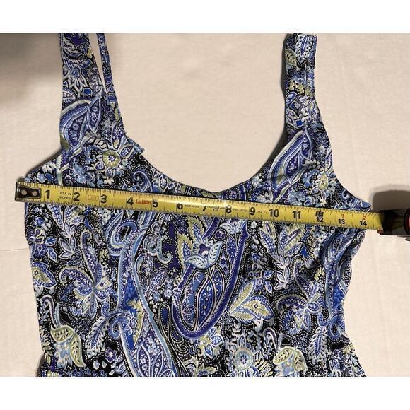 Lascana Short Dress Beach Size‎ 4 Blue Purple Paisley Print Halter Neck #999 - Picture 11 of 12